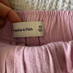 Abercrombie and fitch pink linen pull on pants